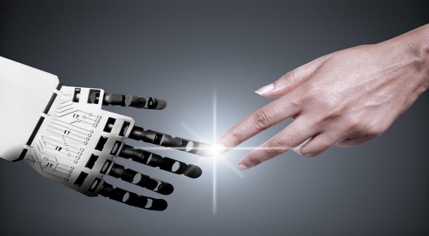 robot hand meets human hand